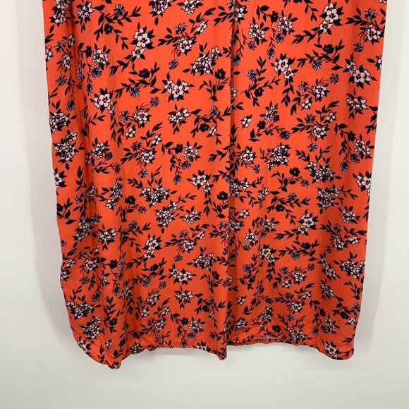 Time and Tru Dress Floral Print V Neck Short Sleeve Pockets - Picture 5 of 10